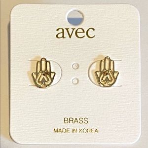 HAND CAST STUD EARRINGS - GOLD